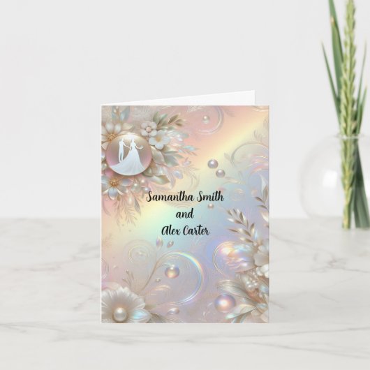 ロマンチック結婚なカップル 招待状 (正面)