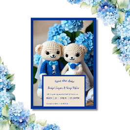 ロマンチック結婚なクロシェのカップルは日付カードを安全にする