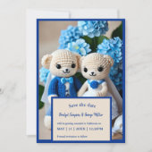 ロマンチック結婚なクロシェのカップルは日付カードを安全にする (正面)