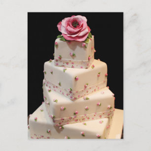 ロマンチック結婚なケーキ ポストカード
