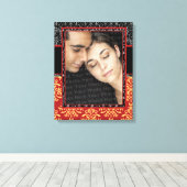 ロマンチック結婚なダマスクのポートレート超エレガント- キャンバスプリント (インサイチュ (ウッドフロア))