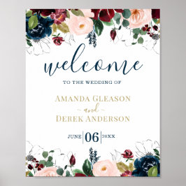 ロマンチック結婚なテーマ歓迎サイン ポスター