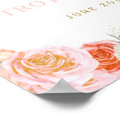 ロマンチック結婚なバラのウェルカムサイン(13x19) ポスター (角)