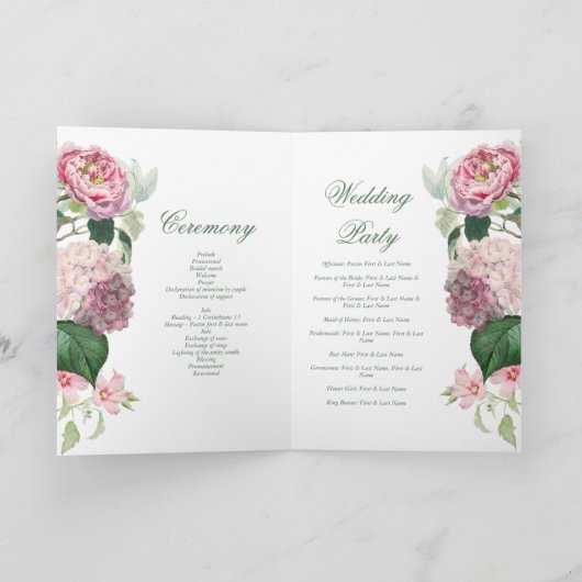 ロマンチック結婚なピンクの花の順番 プログラム (内部)