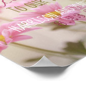 ロマンチック結婚なピンクの花へようこそ10"x8" ポスター (角)