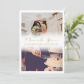 ロマンチック結婚なフォトフェード効果サンキューカード サンキューカード (スタンド正面)