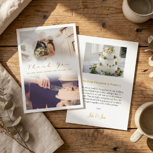 ロマンチック結婚なフォトフェード効果サンキューカード サンキューカード