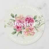 ロマンチック結婚なフラワーズゲスト座席表とメニュー メニュー (正面)