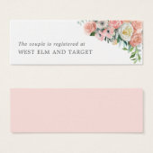 ロマンチック結婚なフローラのギフトレジストリ挿入カード (正面&裏面)