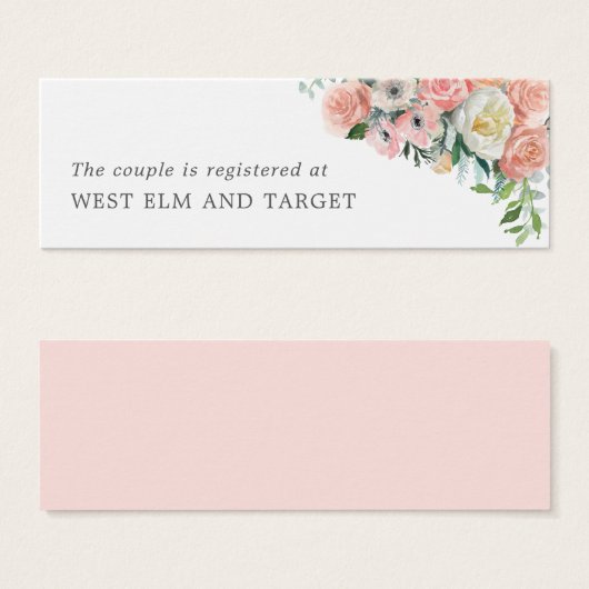 ロマンチック結婚なフローラのギフトレジストリ挿入カード (正面&裏面)