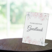 ロマンチック結婚なフローラのゲストブックサイン 台座サイン