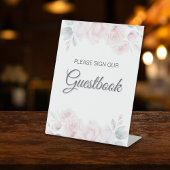 ロマンチック結婚なフローラのゲストブックサイン 台座サイン