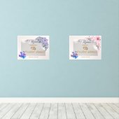 ロマンチック結婚なフローラのブライダルシャワー歓迎サイン (ウッドフロア)