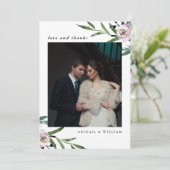 ロマンチック結婚なフローラの感謝写真カード サンキューカード (スタンド正面)