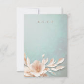 ロマンチック結婚なフローラの食事の選択RSVP 出欠カード (正面)