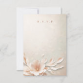 ロマンチック結婚なフローラの食事の選択RSVP 出欠カード (正面)