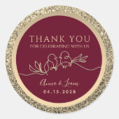 ロマンチック結婚なブルゴーニュ ラウンドシール (正面)