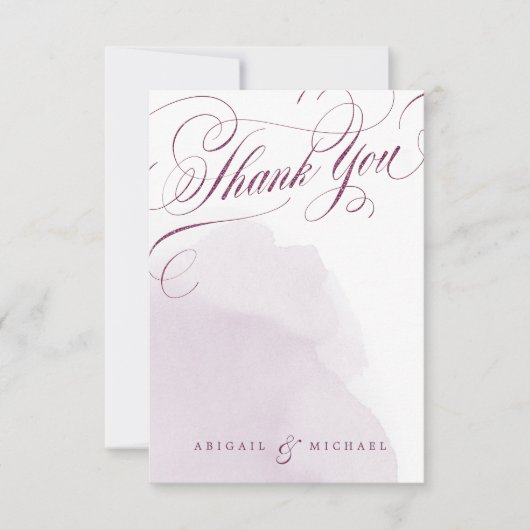 ロマンチック結婚なプラムの書感謝していはあなた サンキューカード (正面)