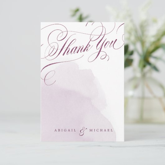 ロマンチック結婚なプラムの書感謝していはあなた サンキューカード (スタンド正面)