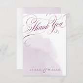 ロマンチック結婚なプラムの書感謝していはあなた サンキューカード (正面/裏面)
