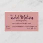 ロマンチック結婚なポートレート写真家 名刺 (裏面)