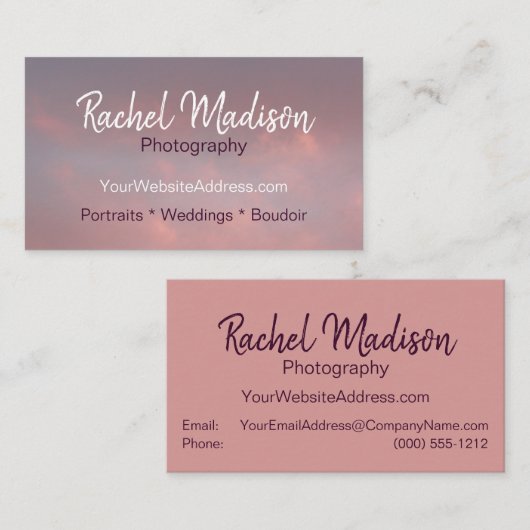 ロマンチック結婚なポートレート写真家 名刺 (正面/裏面)