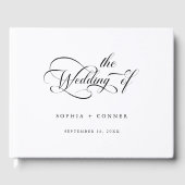 ロマンチック結婚な上品な書道 ゲストブック (正面)