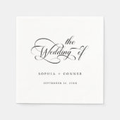 ロマンチック結婚な上品な書道 スタンダードカクテルナプキン (正面)