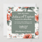 ロマンチック結婚な写真とシックなクリスマス 招待状 (裏面)