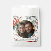 ロマンチック結婚な写真とヴィンテージクリスマスのフローラ フェイバーバッグ (正面)