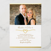 ロマンチック結婚な写真のゴールドフォイル招待状 箔招待状 (正面)