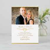 ロマンチック結婚な写真のゴールドフォイル招待状 箔招待状 (立ち正面)