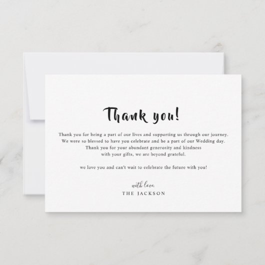 ロマンチック結婚な台本のサンキューカード サンキューカード (裏面)