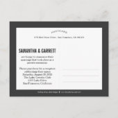 ロマンチック結婚な台本の発表 – 黒 インビテーションポストカード (裏面)