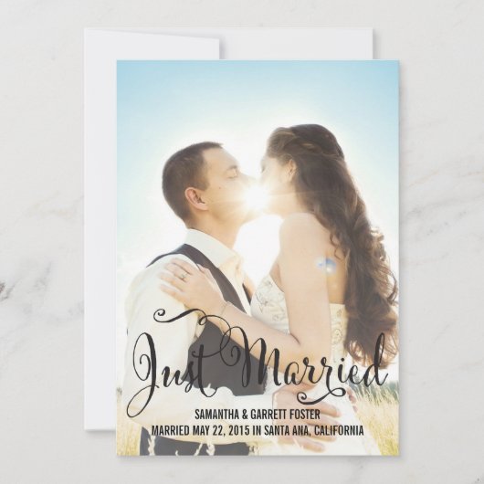 ロマンチック結婚な台本の発表 – 黒 招待状 (正面)