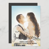 ロマンチック結婚な台本の発表 – 黒 招待状 (正面/裏面)