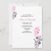 ロマンチック結婚な婚約カード 招待状 (正面)