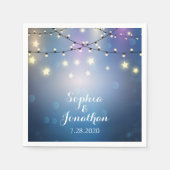 ロマンチック結婚な屋外のキラキラ光 スタンダードカクテルナプキン (正面)