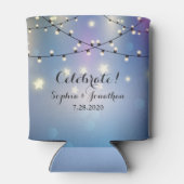 ロマンチック結婚な屋外のキラキラ光 缶クーラー (裏面)