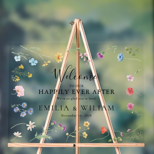 ロマンチック結婚な山花の歓迎の霜 アクリルサイン (ニュートラル)