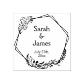 ロマンチック結婚な幾何学名の日付ゴム印 ラバースタンプ (インプリント)