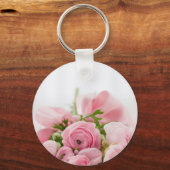 ロマンチック結婚な愛ソフトピンクの花束 キーホルダー (正面)