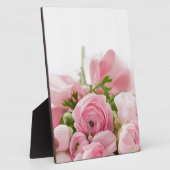 ロマンチック結婚な愛ソフトピンクの花束 フォトプラーク (側面)