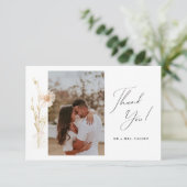 ロマンチック結婚な押し花の写真 サンキューカード (スタンド正面)