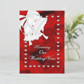 ロマンチック結婚な新しい誓いの招待状-ハート 招待状 (スタンド正面)