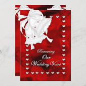ロマンチック結婚な新しい誓いの招待状-ハート 招待状 (正面/裏面)
