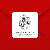 ロマンチック結婚な書カスタム道の日付を保存 スクエアシール