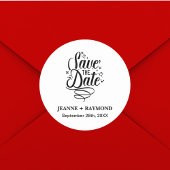 ロマンチック結婚な書カスタム道の日付を保存 ラウンドシール