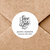 ロマンチック結婚な書カスタム道の日付を保存 ラウンドシール