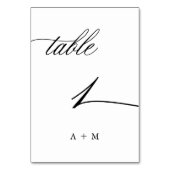 ロマンチック結婚な書道のナンバー1、 テーブルナンバー (裏面)